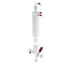 RV 10.50 Vertical condenser with manifold and cut-off valve for reflux distillation, coated
