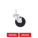 Metro 3" Resilient Rubber Low Profile Caster for Super Erecta Industrial Wire Shelving Racks