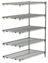 Metro Super Adjustable Super Erecta 4-Shelf and 5-Shelf Industrial Wire Shelving Add-On Units, Chrome