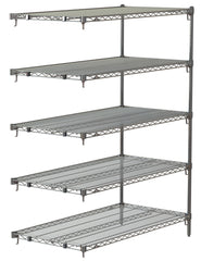 Metro Super Adjustable Super Erecta 4-Shelf and 5-Shelf Industrial Wire Shelving Add-On Units, Chrome
