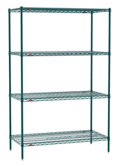 Metro Super Erecta 4-Shelf Industrial Wire Shelving Convenience Pak, Metroseal Green Epoxy