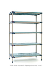 MetroMax 4 4-Shelf and 5-Shelf Plastic Industrial Shelving Add-On Units