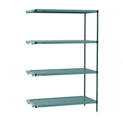 Metro Super Erecta Pro Industrial Wire 4-Shelf Restaurant Shelving Starter Unit with Removable Plastic Mats