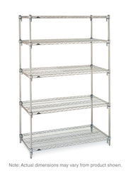 Metro Super Adjustable Super Erecta 4-Shelf and 5-Shelf Industrial Wire Shelving Starter Units, Chrome