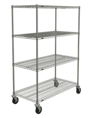 Metro Super Erecta 4-Shelf Industrial Wire Shelving Stem Caster Cart, Chrome