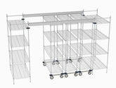 Metro Top-Track Overhead Track Shelving Complete Kit with Super Erecta Chrome Wire Shelves