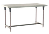 Metro TableWorx Stainless Steel Work Table, Type 304 Stainless Steel Work Surface, Metroseal Gray Epoxy-Coated Legs and Polymer Leg Mounts, Stainless Steel I-Frame