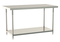 Metro TableWorx Stainless Steel Table, Type 316 Stainless Steel Work Surface, Type 304 Stainless Steel Legs and Leg Mounts, Stainless Steel Undershelf