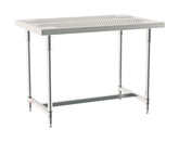 Metro TableWorx Stainless Steel Table with Perforated Top, Type 304 Stainless Steel Work Surface, Legs, and Leg Mounts, Stainless Steel I-Frame