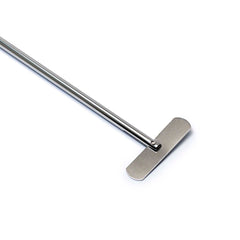 Stirring shaft with folding blade