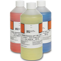 Buffer Solution pH Calibration Kit 3 Pack Color Coded Standards (4.01, 7.00, 10.01)