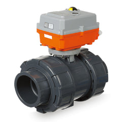 صمام كروي بمحرك APS 2" SCH80 PVC، فتح كهربائي/إغلاق كهربائي