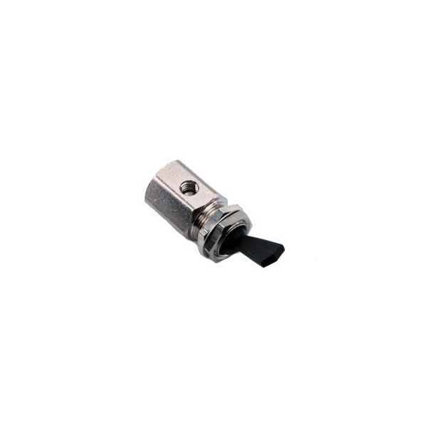 Toggle Valve, On/Off, 3-Way, Black