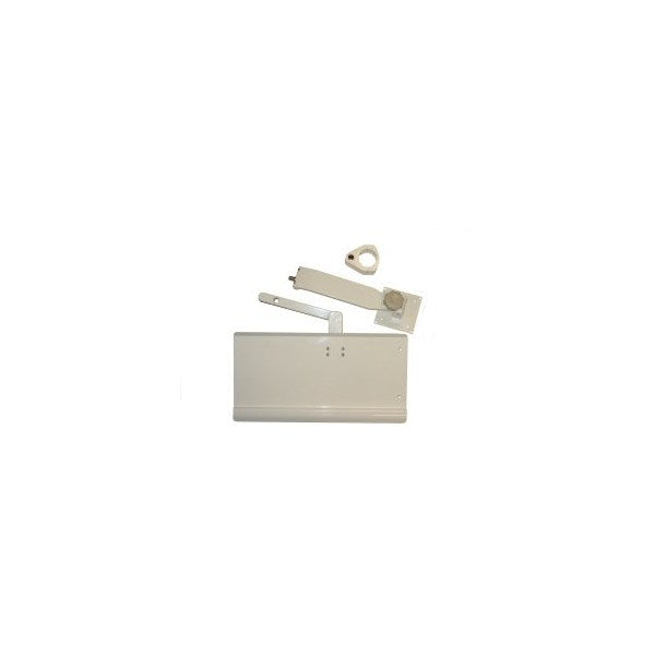 Monitor Support & Full Size Keyboard Tray, w/Dual 8" Pivot Arm, Vertical Post Mounted, White