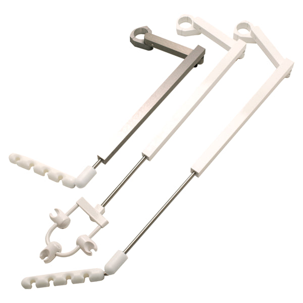 Telescoping Arm w/4 Position Holder, White