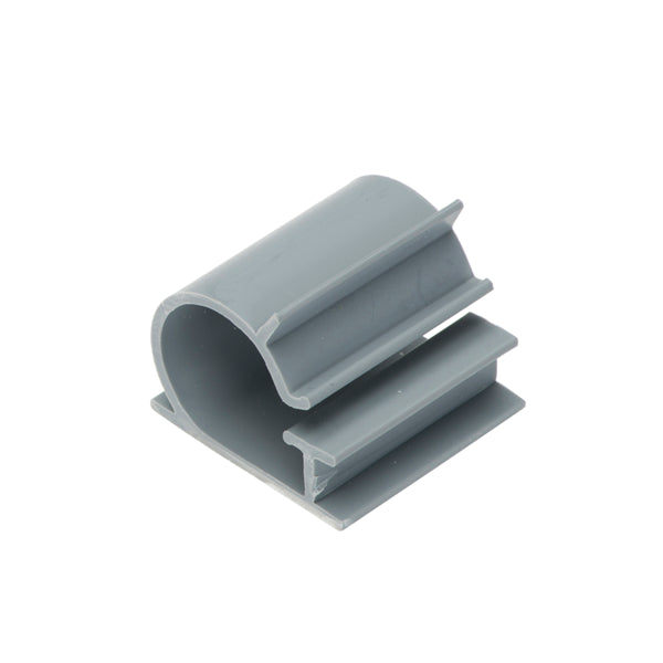 3/4" Adhesive Clamp, Gray; Pkg of 5