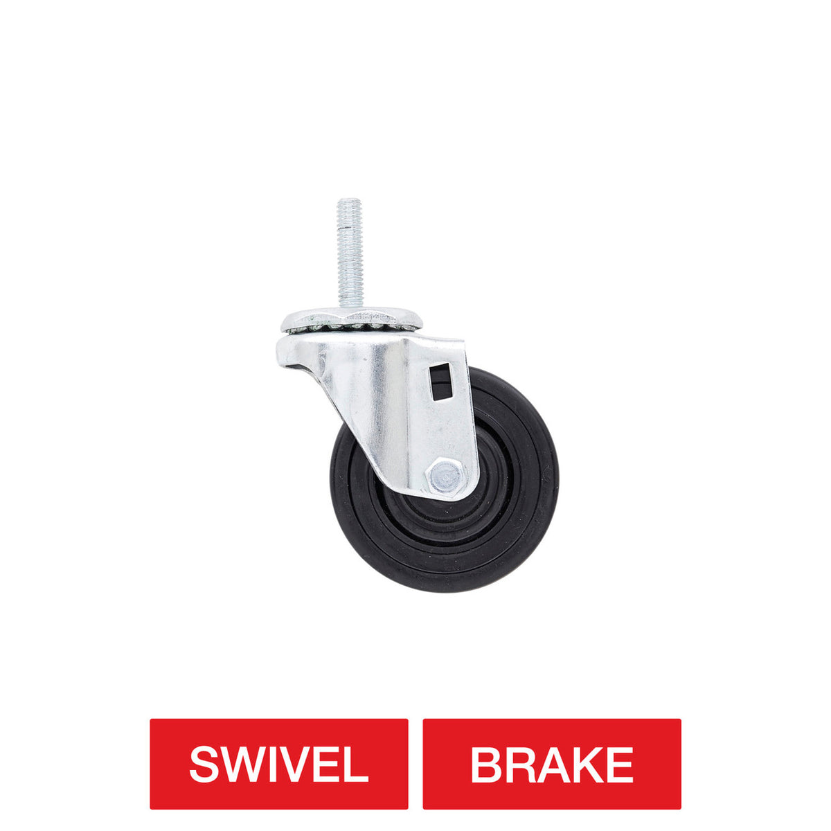 Metro 3" Resilient Rubber Low Profile Caster for Super Erecta Industrial Wire Shelving Racks