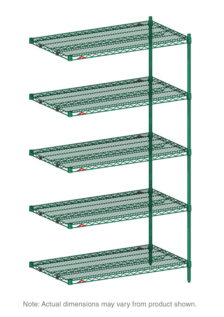 Metro Super Erecta Industrial Wire Shelving Add-On Unit, Metroseal Green Epoxy