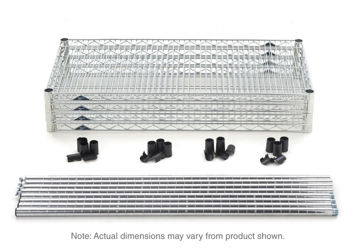 Metro Super Erecta 4-Shelf Industrial Wire Shelving Convenience Pak, Brite
