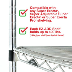 Metro Super Erecta EZ-ADD Wire Shelf, Chrome