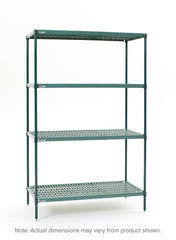Metro Super Erecta Pro Industrial Wire 4-Shelf Restaurant Shelving Unit with Removable Plastic Mats, Easy Order Kit
