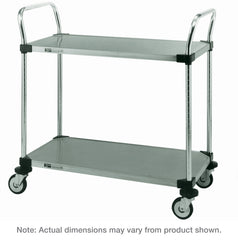 Metro MW Series 2-Shelf Utility Cart with Stainless Steel Solid Shelves