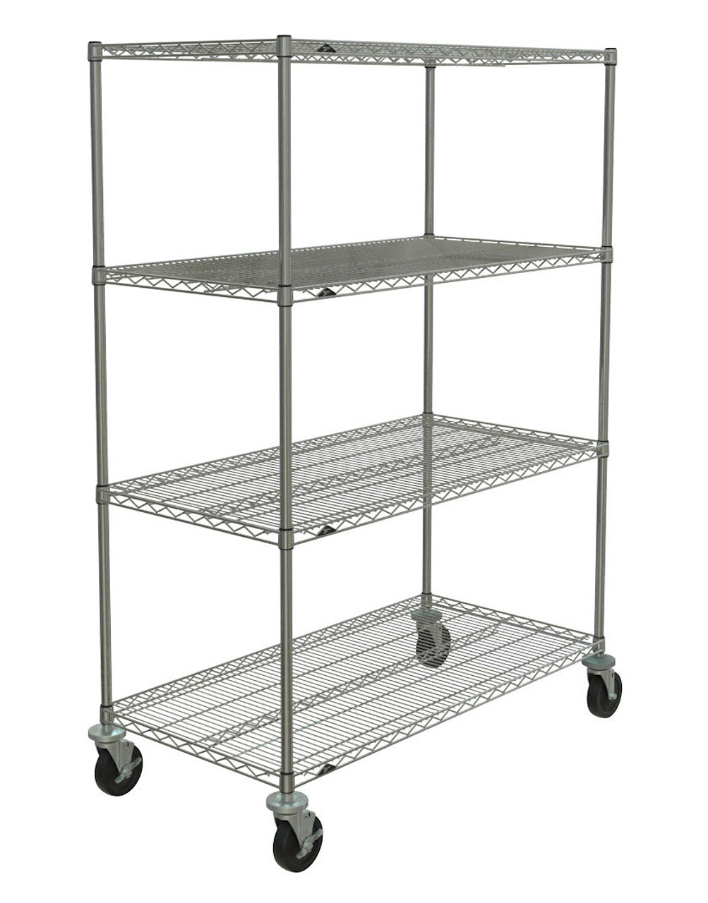 Metro Super Erecta 4-Shelf Industrial Wire Shelving Stem Caster Cart, Brite