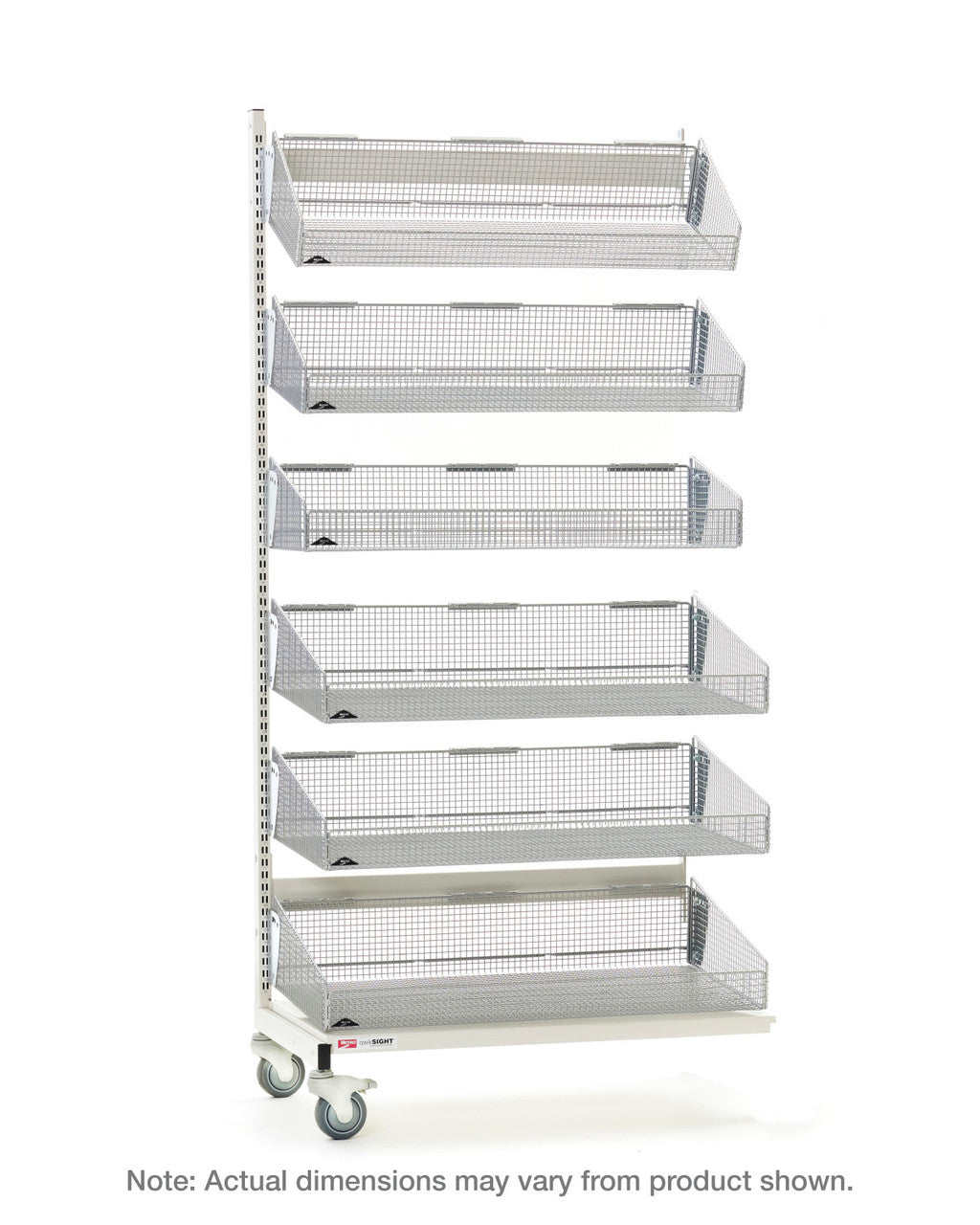 Metro qwikSIGHT Mobile Single-Sided 6-Basket Shelving Add-On Unit