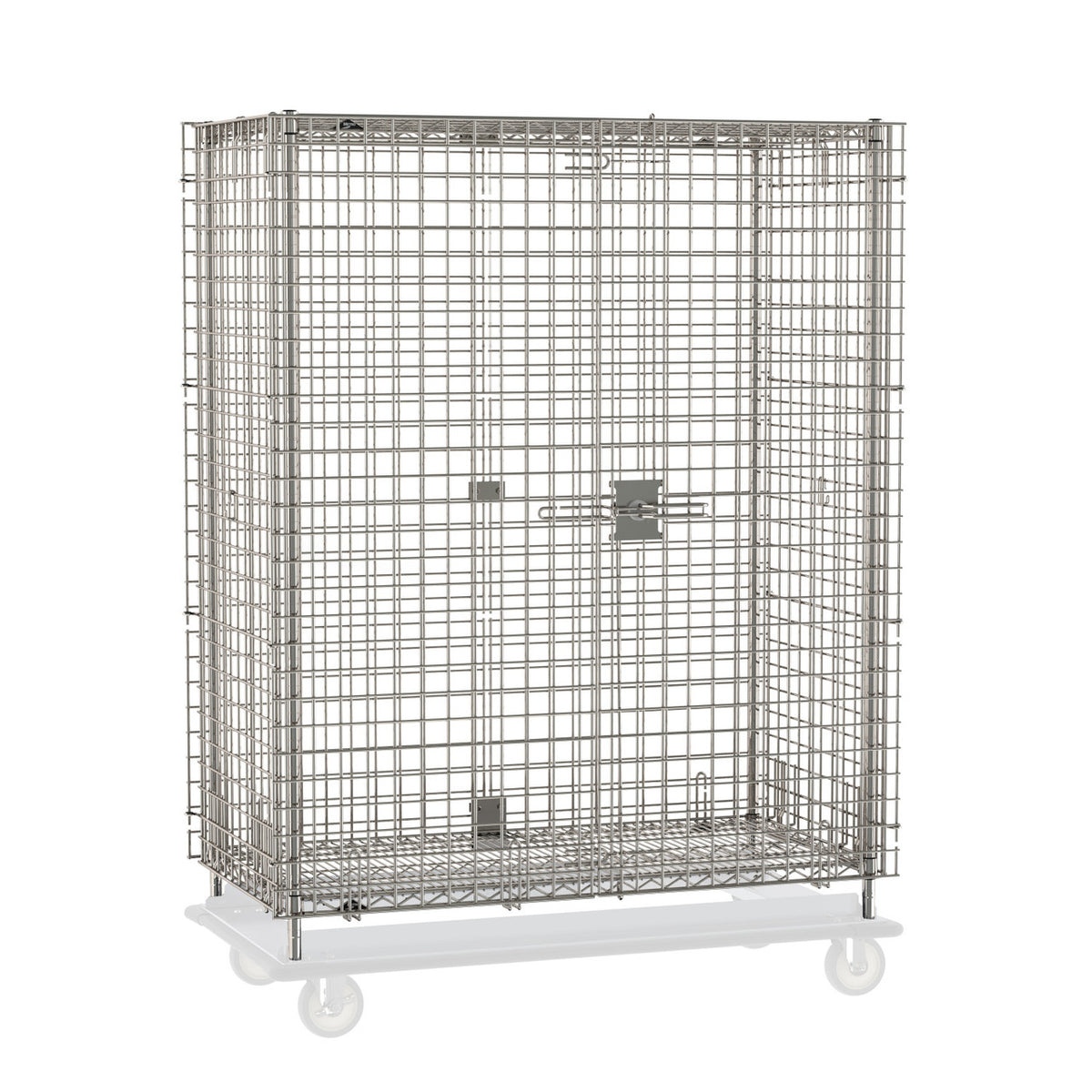 Metro Super Erecta Heavy-Duty Dolly and Plate Caster Security Shelving Unit, Stainless Steel