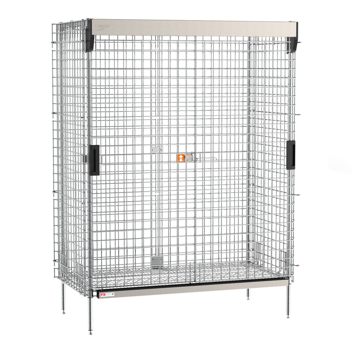 Metro Super Erecta Stationary Security Shelving Unit with SlideSecure Sliding Door, Chrome