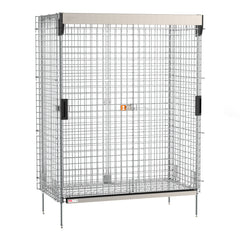Metro Super Erecta Stationary Security Shelving Unit with SlideSecure Sliding Door, Chrome