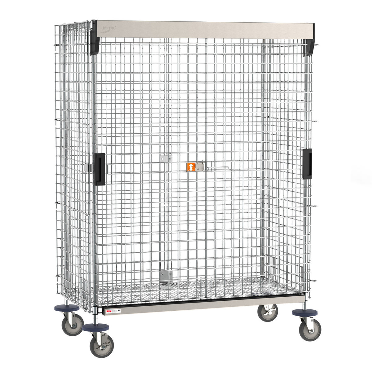 Metro Super Erecta Mobile Security Shelving Unit with SlideSecure Sliding Door, Chrome