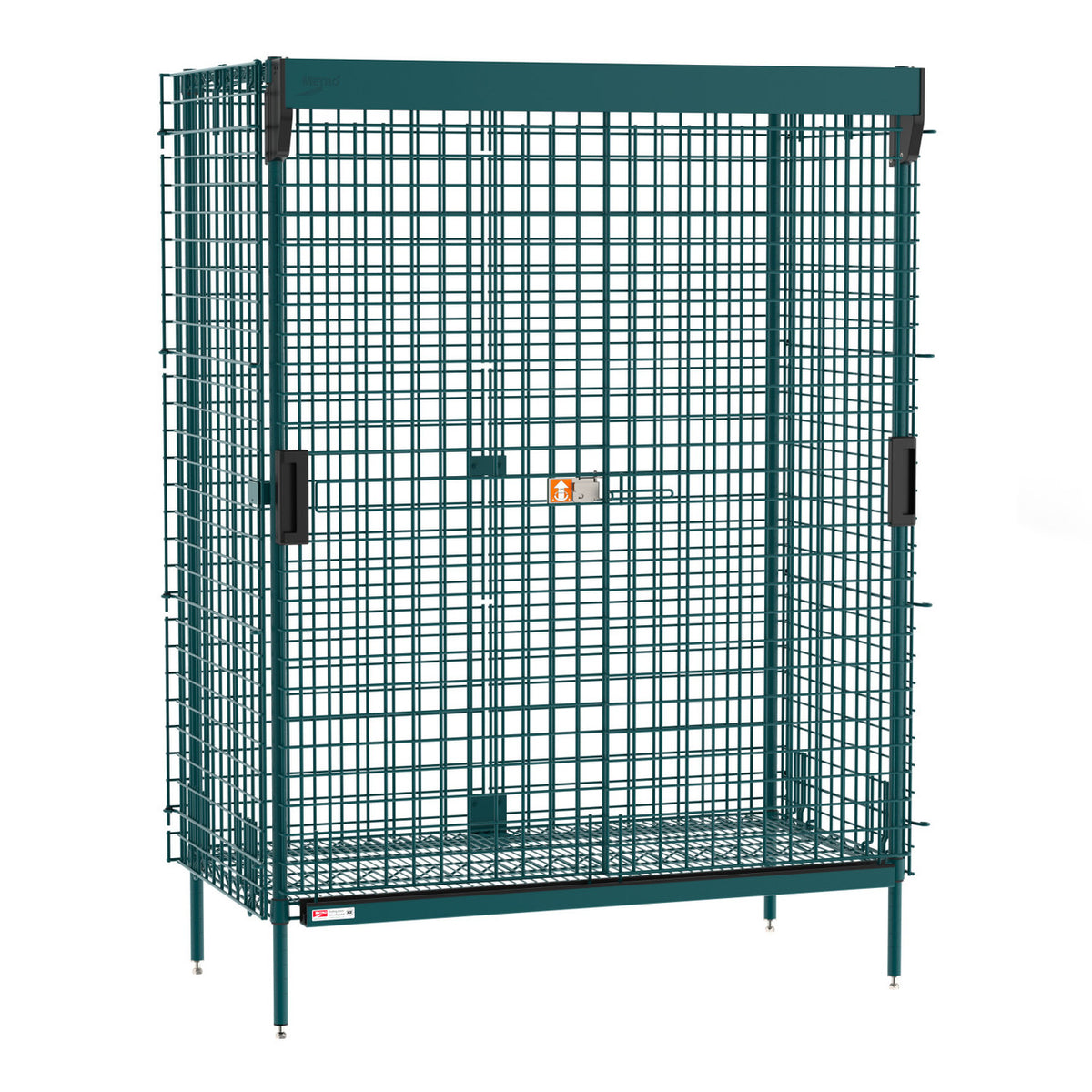 Metro Super Erecta Stationary Security Shelving Unit with SlideSecure Sliding Door, Metroseal Green