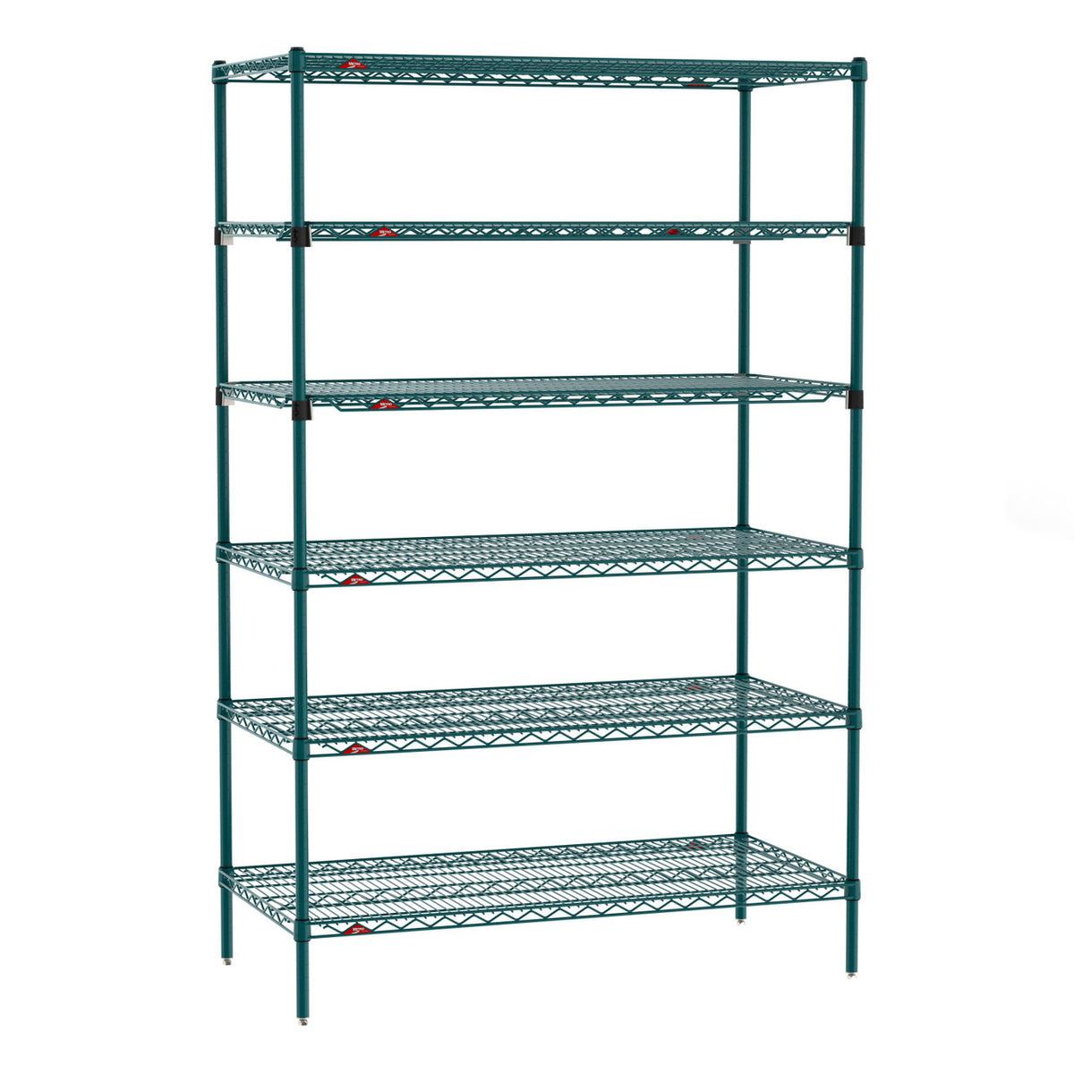 Metro Super Erecta 6-Shelf (4 SES/2 EZ-ADD) Wire Shelving Starter Units, Metroseal Green