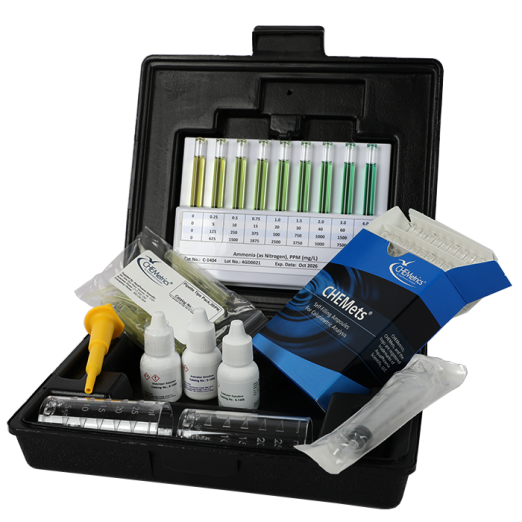CHEMetrics® CHEMets® Test Kit Ammonia HR (0-2000 & 0-10,000 ppm)