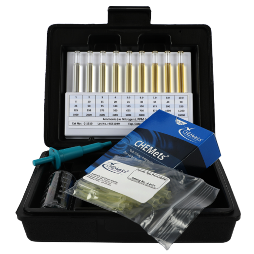CHEMetrics® CHEMets® Ammonia Test Kit High Range (125-1250 ppm)