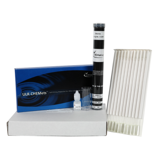 CHEMetrics® CHEMets® Test Kit Chlorine HR Chlorine ULR, Free & Total (0-0.20 ppm)