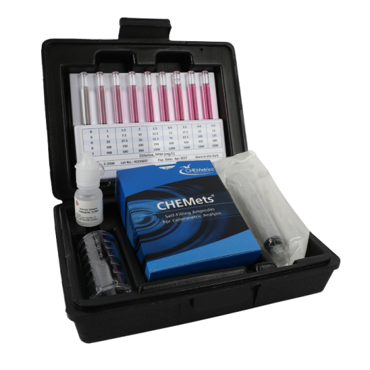 CHEMetrics® CHEMets® Test Kit  Chlorine HR (0-25 ppm)