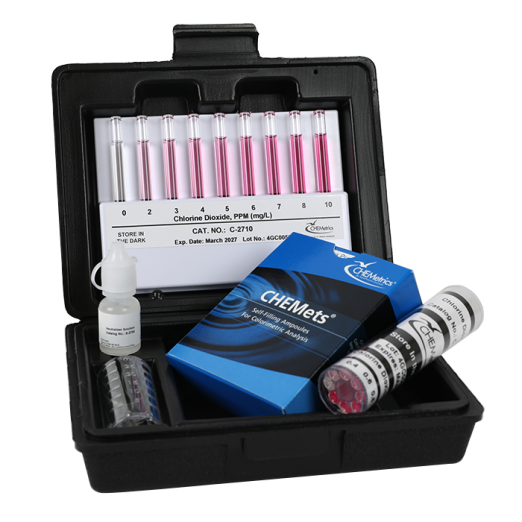 CHEMetrics® CHEMets® Test Kit  Chlorine Dioxide (0-2 & 0-10 ppm)