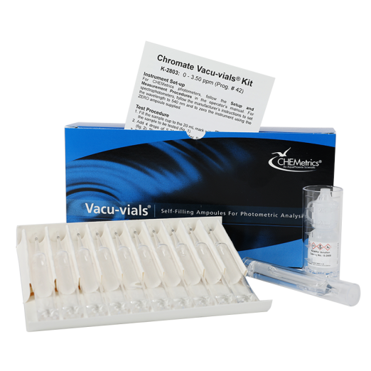 CHEMetrics® Vacu-vials® Test Kit Chromate, Hexavalent (0-3.50 ppm)