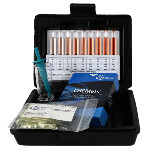 CHEMetrics® CHEMets® Test Kit Hydrogen Peroxide HR(125-1250 ppm)