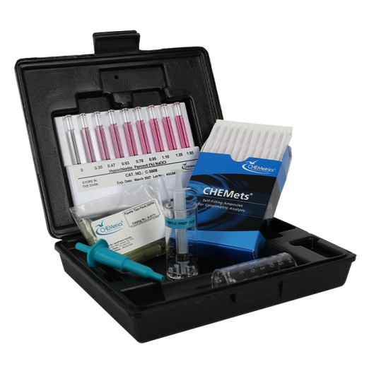 CHEMetrics® CHEMets® Test Kit Chlorine, Hypocholorite (0-1.55%)