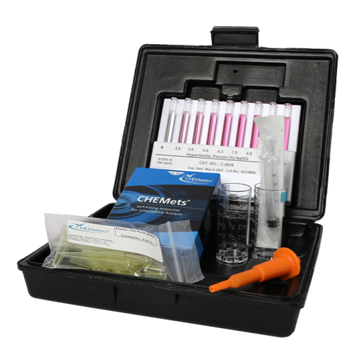 CHEMetrics® CHEMets® Test Kit Chlorine, Hypocholorite (0-12.5%)