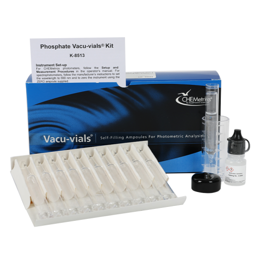 CHEMetrics® Vacu-vials® Test Kit Phosphate, Ortho (0-8.00 ppm & 0-5.00 ppm)