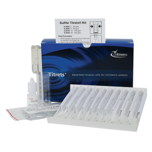 CHEMetrics® Titrets® Test Kit  Sulfite (5-50 ppm)