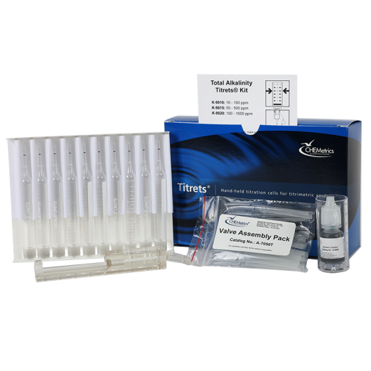 CHEMetrics® Titrets® Test Kit Total Alkalinity (50-500 ppm)