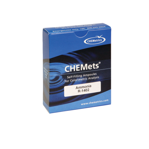 CHEMetrics® CHEMets® Refill Ammonia / Monochloramine Hydroxybenzyl Alcohol (HBA) Method (30 Ampoules)