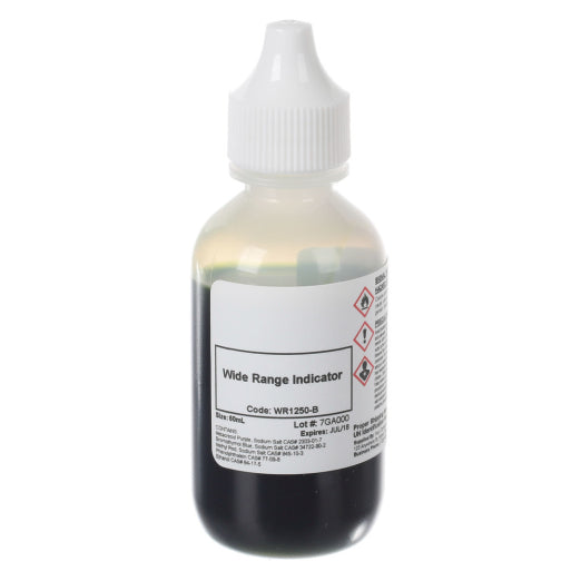 Wide Range pH Indicator Solution 60mL Bottle Laboratory Grade Liquid