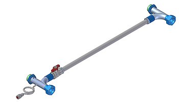 Manually adjustable bypass M38x1,5 with connection for manometer