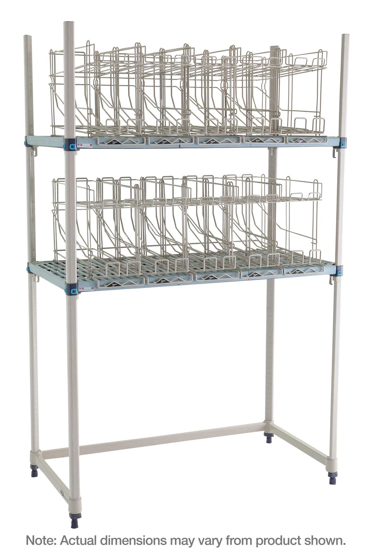 MetroMax Q MQCR243674-RU Industrial Plastic Shelving Roll Under Can Rack Unit, 24" x 36"